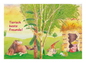 Postkarte: Tierisch beste Freunde
